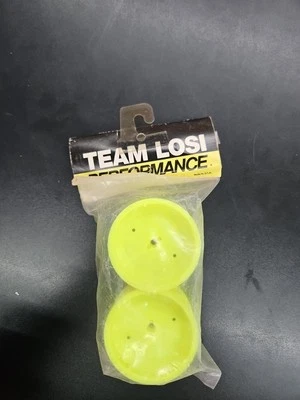 Losi A-7127 Rear Neon Yellow Disc Wheels for RC10 Buggy Team Associated (K1) - Image 1 of 3