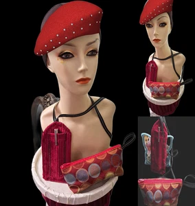 Bolsas de maquillaje simples hechas a mano de 2 piezas - Bolsa de maquillaje y soporte para bolígrafo - Imagen 1 de 11