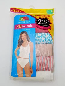 Fruit of the Loom Damen Baumwoll Slips Größe 9 hochgeschnitten 8 Paar - Bild 1 von 2