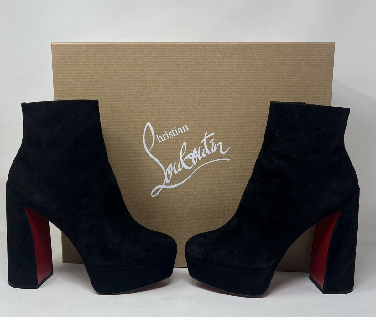 Christian Louboutin Women's Block Heel Suede Boots for Women Christian Louboutin Women's Block Heel Suede Boots for Women