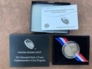 2014 Baseball Hall of Fame Commemorative Coin Proof Half-Dollar US Mint - Picture 1 of 4