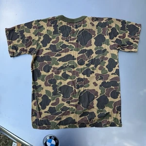 Vintage 70s Duck Camo SafTbak Raised Collar True Vintage T-shirt USA 19.5X26 - Picture 1 of 7