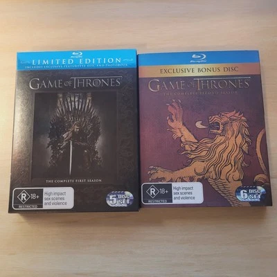 Game Of Thrones Blu-ray Season 1-2 (VGC) Region Free (Limited Edition) 2011 - image 1 of 4