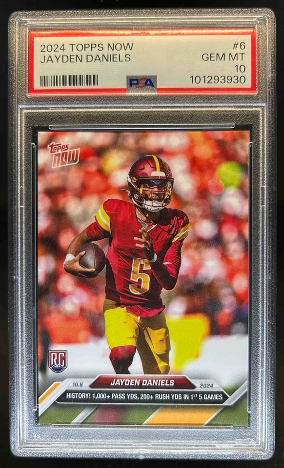 2024 Topps NOW Jayden Daniels RC Rookie #6 Commanders PSA 10 - Image 1 of 2