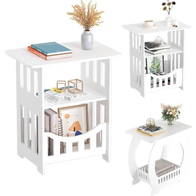 Nachttisch Beistelltisch 3 Ablagen Sofatisch Kaffeetisch Abstelltisch Couchtisch - Bild 1 von 4