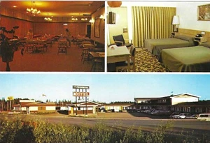 Postal cromada vintage de Canadá Provincial Motel Fort Nelson varias vistas - Imagen 1 de 2