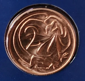 2006 Australian two cent 2c coin - Frilled Neck Lizard - UNC from mint set - Foto 1 di 2