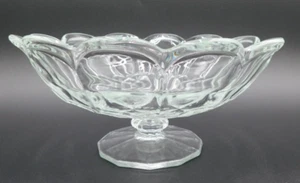 LE Smith Old Dominion Clear Glass Footed Fruit Bowl  Vintage 1950"s - Picture 1 of 14