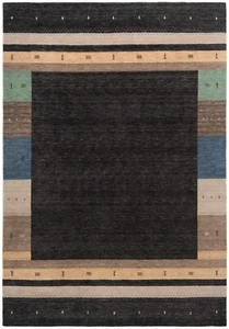 Handloom Tejido a Mano Oriental 243x170 cm-Fine, Moderno, Carpet, Manta, Negro - Picture 1 of 12