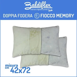 COPPIA CUSCINI MEMORY FOAM FIOCCO ADATTI PER DOLORI CERVICALE DOPPIA FODERA - Foto 1 di 9