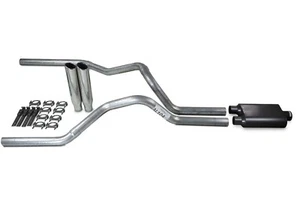Chevy GMC 1500 88-95 2.5" Dual Exhaust Kits 2 Chamber Muffler Clamp on Tips - Picture 1 of 4