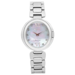 Citizen Capella Eco-Drive Steel Diamond MOP Dial Quartz Ladies Watch EX1510-59D - Picture 1 of 6