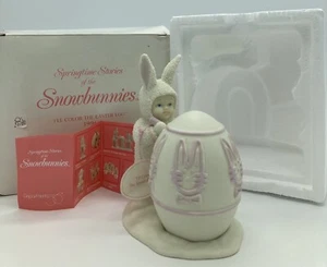 Vtg 1996 Department 56 Springtime Stories Snowbunnies I’ll Color the Easter Egg - Picture 1 of 8