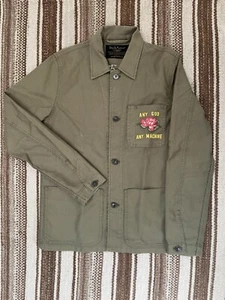 Deus Ex Machina Jacket P-41 Overshirt Olive Drab Military Embroidered Tiger rare - Picture 1 of 3