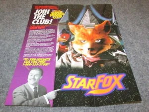 Inserto de póster Star Fox Nintendo Power Club 1994 Super Nintendo SNES - Imagen 1 de 2