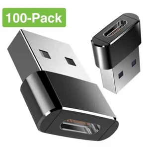 100 PACK USB C 3.1 Type C Female to USB 3.0 Type A Male Port Converter Adapter - Photo 1 sur 7
