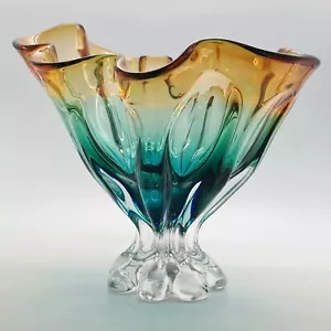 Große Vintage Italienische Kunst Glas Schale Ornament - Handarbeit Murano Herzstück - Bild 1 von 14