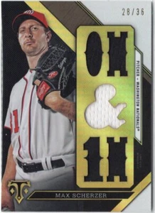MAX SCHERZER - NATIONALS - TRIPLE THREADS TRIP JERSEY PATCH #'d 28/36 - KILLER! - Picture 1 of 2