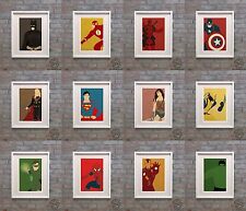 SUPERHEROES - Minimalist Comic Character Movie Posters Minimal Posterity