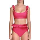 Juicy Couture Womens Pink Ruffled Swimwear Bikini Swimsuit Swimsuit L BHFO 6419