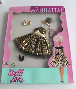Poupée mannequin Steffi Love robe du soir noir et or 1992 sous blister Manhattan - Bild 1 von 9