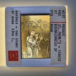Drunkenness of Noah Mosaic St. Mark's Basilica Venice, Italy 35mm Glass Slide - Picture 1 of 4