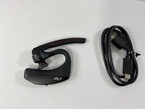 Plantronics VOYAGER Bluetooth 5200 Black Ear-Hook Headset Back Red POTE16 GENUIN - Picture 1 of 12