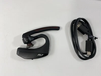 Plantronics VOYAGER Bluetooth 5200 Black Ear-Hook Headset Back Red POTE16 GENUIN - Image 1 of 4