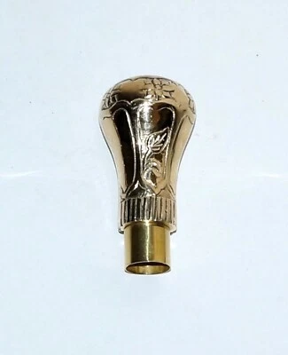 Mango de latón dorado cabeza redonda estilo mango para bastón superior topper Foto 1 de 3