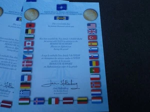 GENUINE NATO MEDAL CERTIFICATE - OPERATION RESOLUTE SUPPORT AFGHANISTAN - MINT - Picture 1 of 6