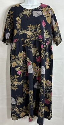 Zanzea Collection Plus Sz 3XL Tropical Multicolor Floral Cotton Dress 3/4 Sleeve - Image 1 of 4