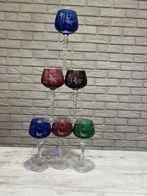 Juego de copas de vino cristal de plomo, 6 piezas Foto 1 de 4