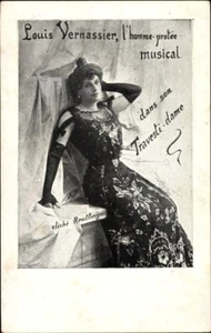 c.1904 TRANSVESTITE Louis Vernassier Portrait Dressed as a Lady in a Musical; NM - Bild 1 von 2