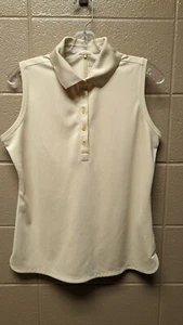 Nike Dri-Fit Golf Large Button Polo Top Shirt Yellow Sleeveless Women's - Picture 1 of 7