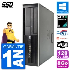 PC HP 6005 SFF AMD Athlon II X2 B24 RAM 8Go SSD 120Go Windows 10 Wifi - Imagen 1 de 3