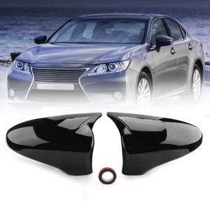 FOR LEXUS IS200 300 350 ES GS RC M Horn Style Gloss Black Mirror Cover Cap Trim - Picture 1 of 12