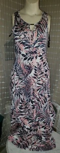 Women's Espresso Sleeveless Maxi Dress size L Keyhole Neck Soft Stretch #NS2 - Picture 1 of 5