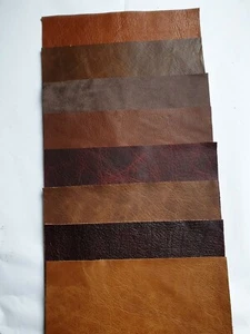 7 x Leather Pieces 15x10cm Mixed Brown/Tan Scraps Offcuts Craft, Repairs - Picture 1 of 12