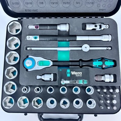 Wera 8100 SC 4 Zyklop Socket Wrench Set 1/2" Drive SAE 05003647001 - Image 1 of 4