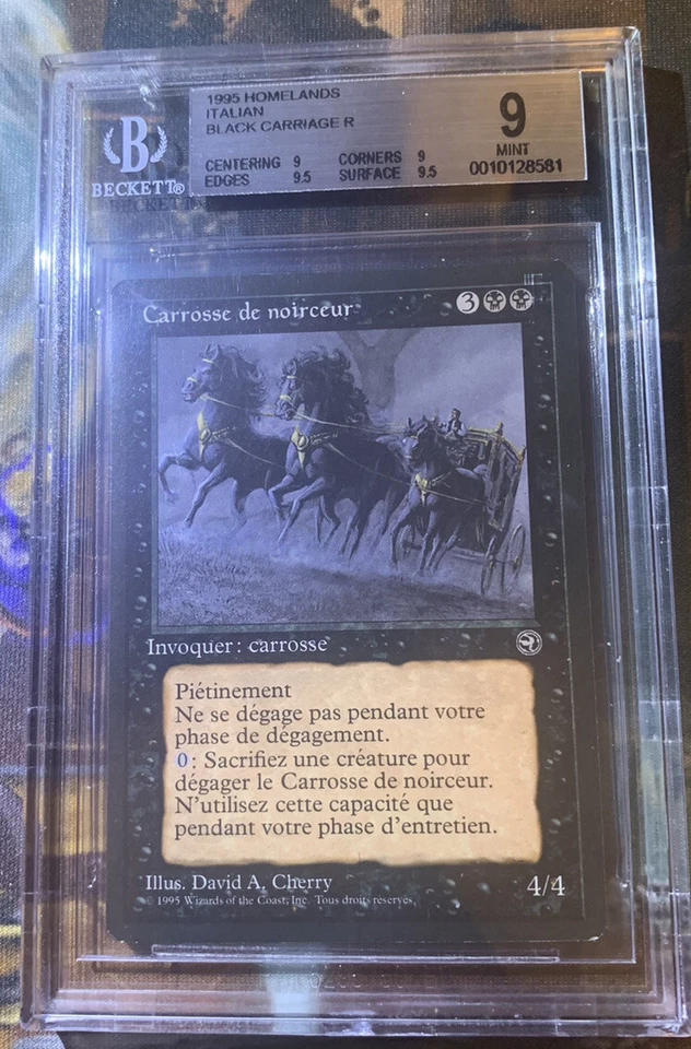 1 x Black Carriage- Graded BGS 9.0++ Italian Homelands -MTG Rare- Reserved List - Image 1 of 1