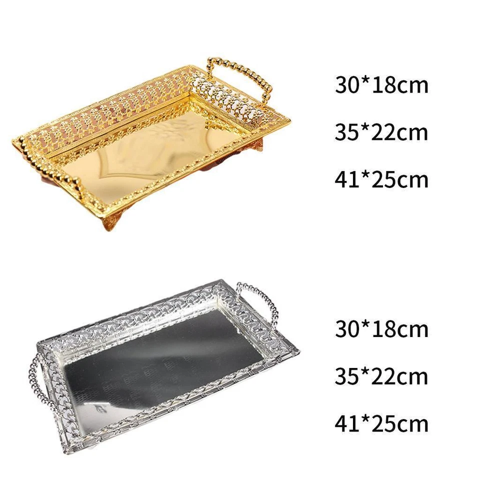 Gold/silver Fruit Plate Serving Tray Bar Hotel Tray Dinnerware Plate - Image 1 of 1