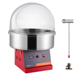 VEVOR Máquina de algodón de azúcar comercial Aparatos de algodón de azúcar 1kW Cubierta Roja - Imagen 1 de 12