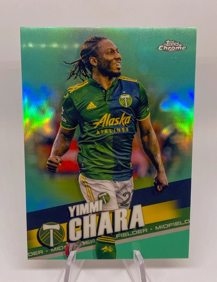 2022 TOPPS CHROME MLS YIMMI CHARA #164 Aqua Refractor /299 Portland Timbers - Image 1 of 2