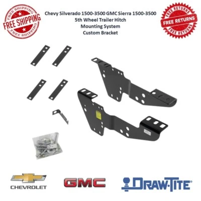 Sistema de montaje enganche de remolque de quinta rueda Draw-Tite 50064 soporte personalizado para GMC Chev Foto 1 de 4