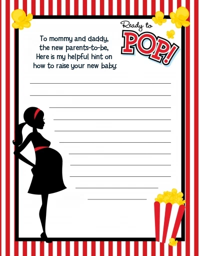 Ready to Pop Red- Baby Shower Notes of Advice for Mom - Set of 12 — 第 1/1 张图片