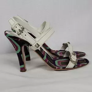 Sandalias de tacón Prada Calzature Donna de cuero blanco Cinghiale Viola talla 39 - Imagen 1 de 12