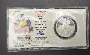VTG 1987 Disney Snow White 1/2 oz Silver "The Prince" Coin 50th Anniversary - Picture 1 of 5