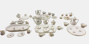 Vintage Set of 6/51 Pieces Floral Design/Pattern Miniature Porcelain Tea Sets - Picture 1 of 6