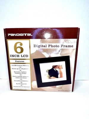 NEW Black Pandigital 6" Digital Picture Frame With Remote, 128 MB Int. Memory - Image 1 of 4