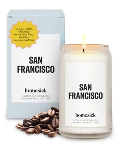 Homesick Premium Scented Candle, San Francisco - Scents of Coffee, Chocolate, - Picture 1 of 7